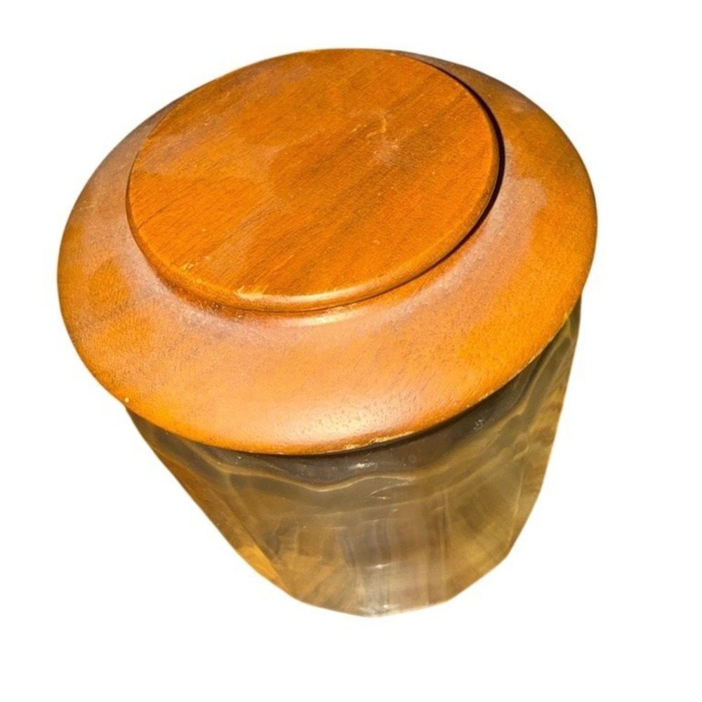 Vintage BRYAN-LEE Smoked Glass Candy Jar Canister w/ Lid Mid-Century grandmacore